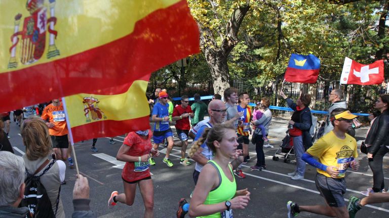 Runners keep it moving during the TCS New York City Marathon on Sunday, Nov. 6, 2016.