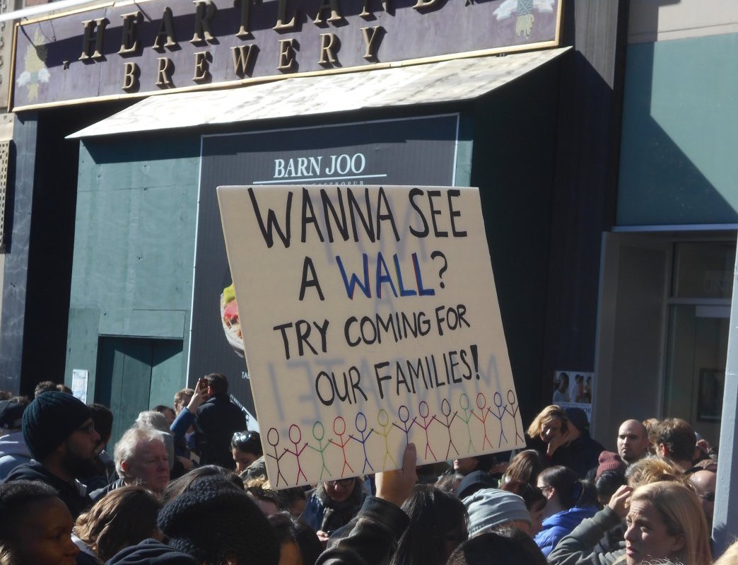 A sign in Union Square at the start of the massive “Not My President” protest march on Sat., Nov. 12. Photo by Mary Reinholz