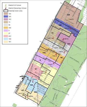 The Department of Education’s rezoning proposals for the southern portion of District 3 on the Upper West Side. | NYC DOE 