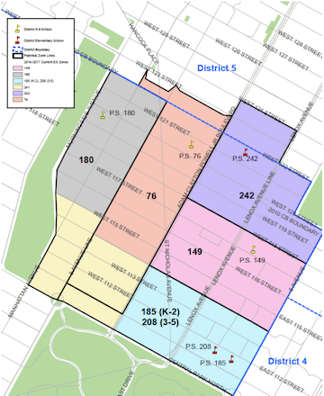 The DOE's rezoning proposal for the northern portion of District 3. | NYC DOE 