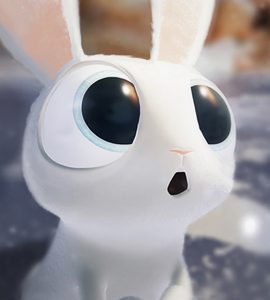 Baobab Studios In “Invasion” from Baobab Studios, the viewer and this adorable bunny confront a couple menacing alien visitors on a frozen mountain lake.