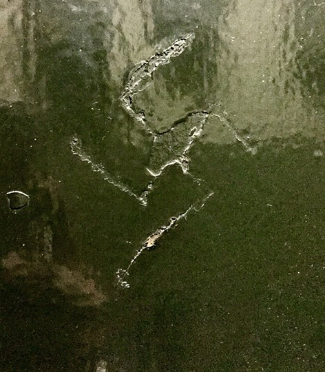 A closeup of one of the two swastikas found in state Senator Brad Hoylman's building.