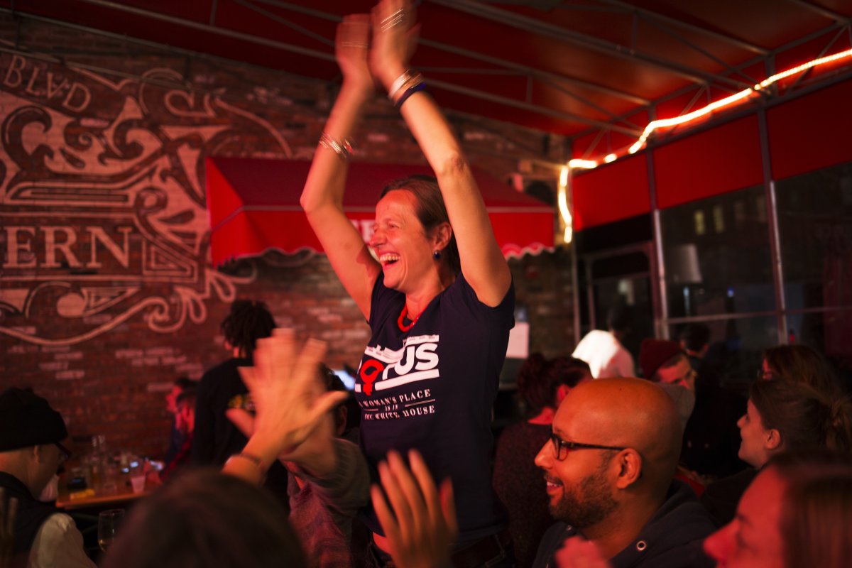 On election night, Hillary Clinton supporters at Harlem Tavern cheered as she won Virginia. But it wasn't enough.