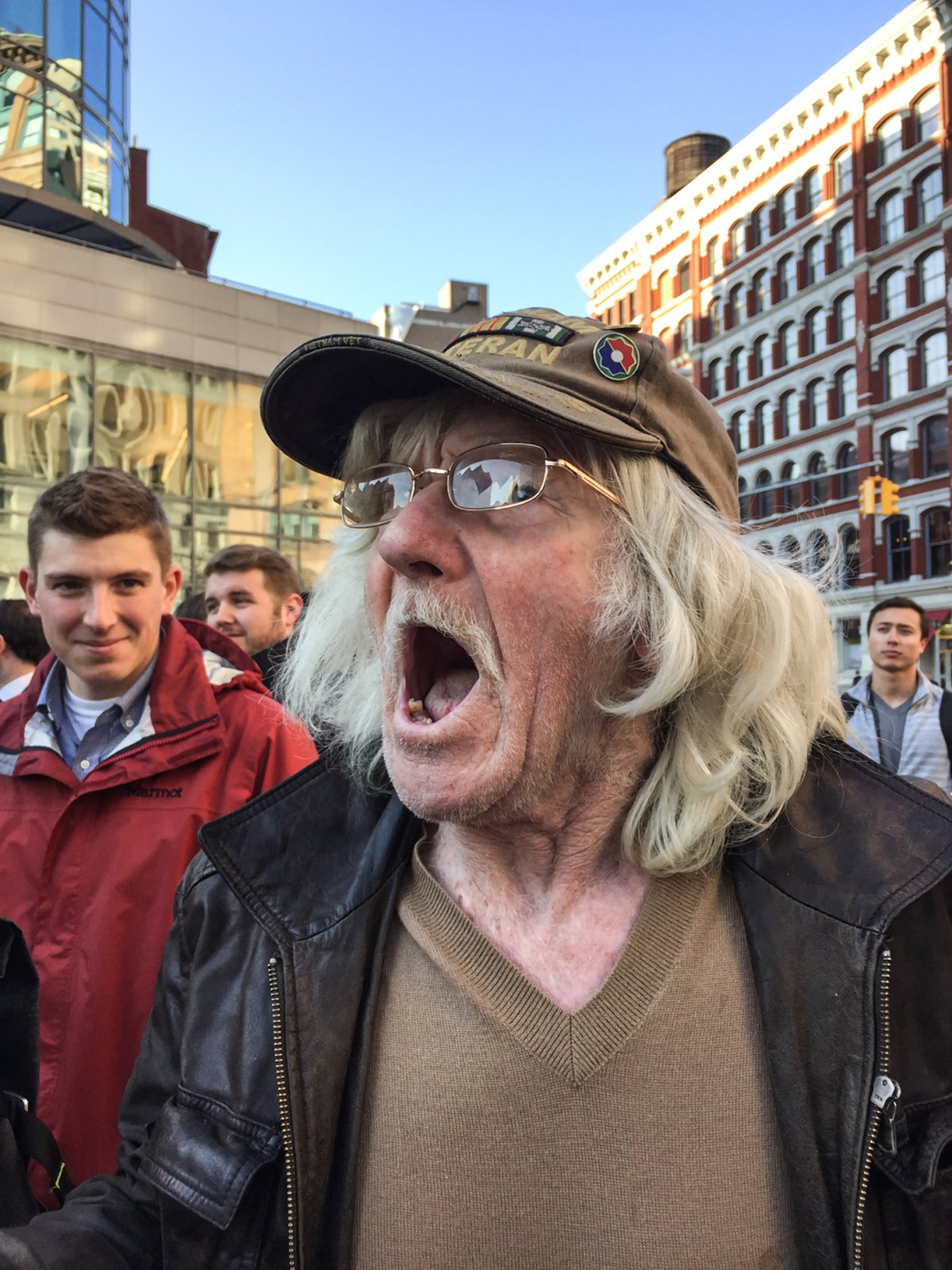 Jim Power, "The Mosaic Man," definitely had something to say at the Astor Place / Cooper Square ribbon-cutting on Wednesday morning. He needs funding so he can maintain and finally complete his legendary "Mosaic Trail" of tile-encrusted street lampposts. C'mon, people!