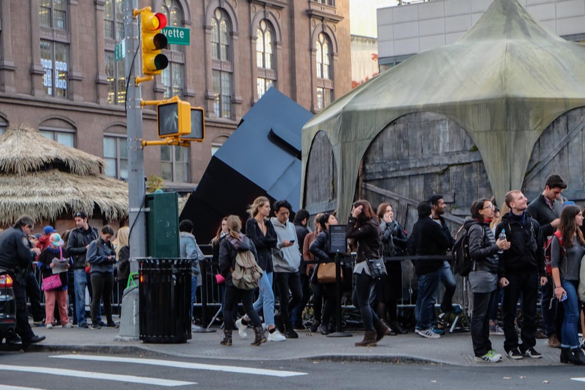 Last Friday and Saturday, the newly redubbed “Alamo Plaza” — everyone still calls it Astor Place — was transformed, sort of, into a scene from the Seven Kingdoms from “Game of Thrones” for a DVD promo for the popular series. Photo by Tequila Minsky