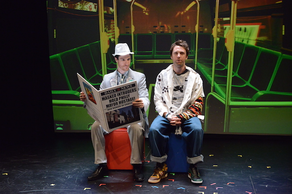 L to R: Ben Mehl, as Bubba, and Stephen O’Reilly, as Stephen, in “Brothers in Disguise?” by Messiah Green, age 10; directed by Jonathan Bock. Photo by Winston Rodney.