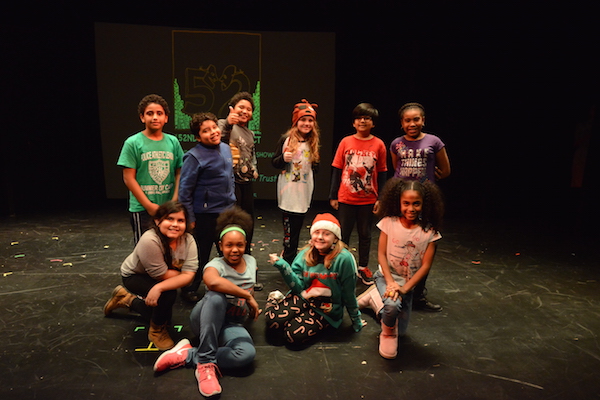 Writers from The 52nd Street Project’s Fall 2016 Playmaking Shows: Front, l to r: Hannah Leon, Morgan Smalls, Arden Wolfe and Love Jones. Back, l to r: Ahmed Shabana, Aaron Ordinola, Messiah Green, Aengus O’Donnell, Ryan Billah, and Jade Johnson. Photo by Winston Rodney.