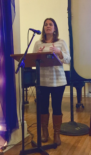 Bus Terminal Expansion Unites Hell’s Kitchen In A New Alliance 3 Rev. Tiffany T. Henkel, pastor at Metro Baptist Church, spoke about the creation of a new coalition, tentatively named Hell's Kitchen South Alliance. Photo by Eileen Stukane.