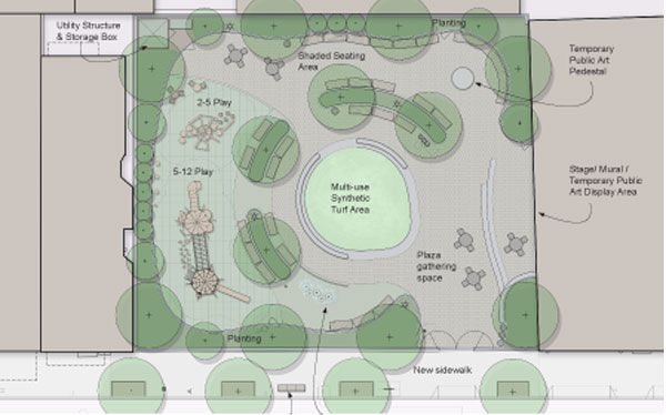 A detailed bubble diagram mapping out the features of the forthcoming park. Image courtesy NYC Parks Department.