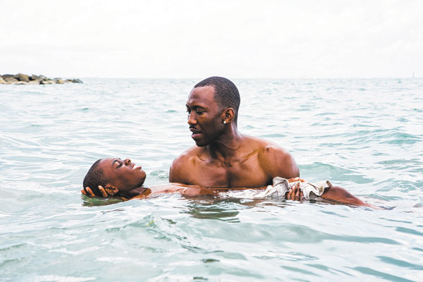 The young Chiron experiences a symbolic rebirth, in the beautiful “Moonlight.” Photo via A24.