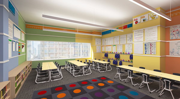 Success Academy Charts a Course for Hudson Yards 1 An architect’s rendering shows an elementary school classroom at Success’ space at 555 10th Ave. Image courtesy Success Academy Charter Schools.