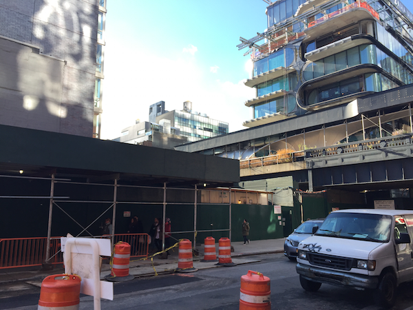 The site where 500 W. 28th St. once stood, after being demolished by Related Companies — and six affordable apartments along with it. Photo by Sean Egan.