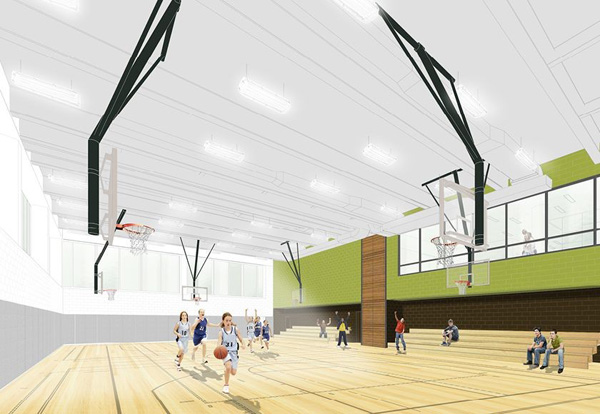 P.S. 191 Principal Teases New Look at Riverside Center 2 A rendering of the gym at the new P.S. 191 building at Riverside Center. | DATTNER ARCHITECTS