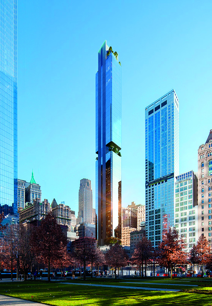 Chic tower — with double the expected units — set for 125 Greenwich St. 1 Image via Rafael Vinoly This swanky tower will be going up just a stone’s throw from the World Trade Center complex, but with a "respectfully" modest height, below what zoning allows