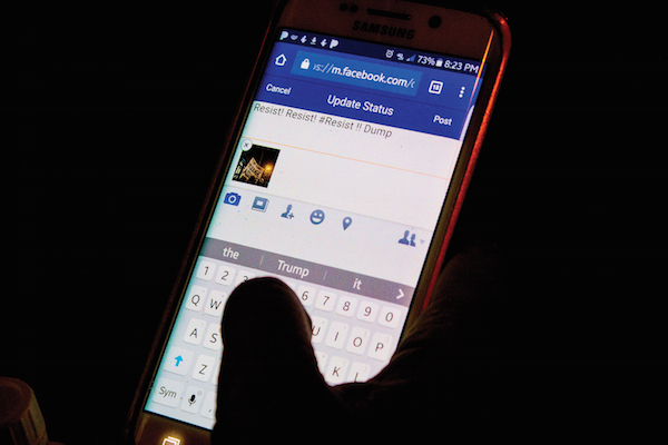 Activists Promise Grassroots Movement to Fight Trump 5 March organizers relied on social media presence to spread word about the event. Photo by Zach Williams.