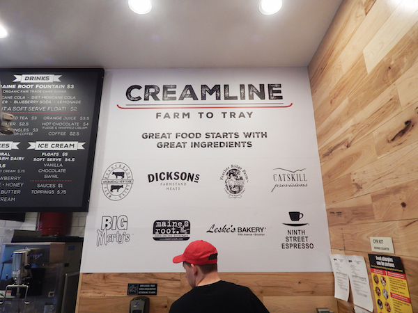 Creamline’s Second Store is a Sweet Addition to Seventh 2 The many sources that Creamline uses for its ingredients. Dickson’s Farmstand Meats is located next door to Creamline at Chelsea Market, and Ronnybrook Farms supplies all of Creamline’s dairy products. Photo by Dennis Lynch.