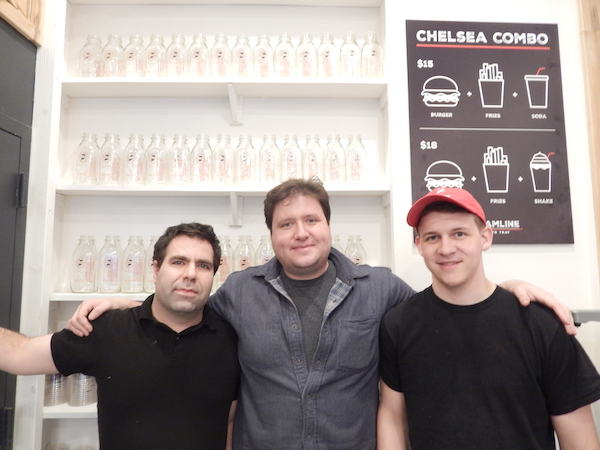 Creamline’s Second Store is a Sweet Addition to Seventh 1 Harris Mayer-Selinger (center) with the managers of Creamline’s two locations. Evan Jay (left) manages the Chelsea Market location, while Austin Dickens (right) manages the Ninth Ave. location. Photo by Dennis Lynch.