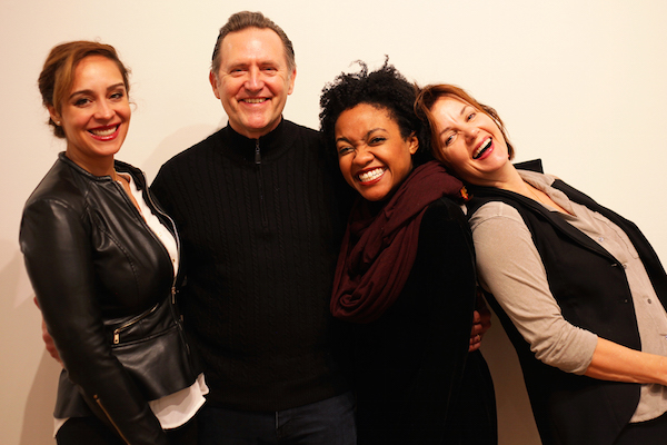 L to R: Cast members Dalia Davi and Victor Slezak (Marta Buchaca’s “Summit”) and Gabby Beans and Margaret Colin (Marco Calvani’s “After the dark”). Photo by Theo Cote.