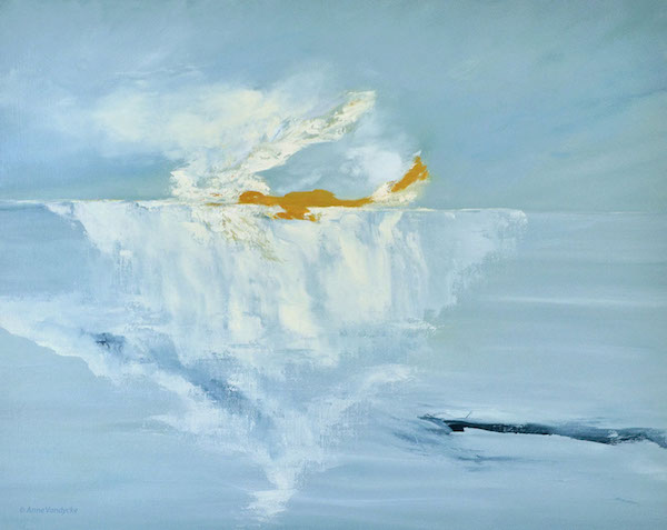 NAWA Walls Filled With Chilly Scenes of Winter 3 Anne Vandycke: “Floe” (oil on linen, 24x30 in.). Image courtesy NAWA Gallery.