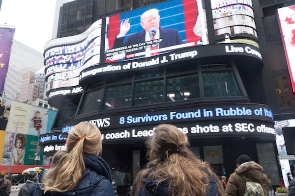 President Trump: “January 20th 2017, will be remembered as the day the people became the rulers of this nation again.” Photo by Caleb Caldwell.