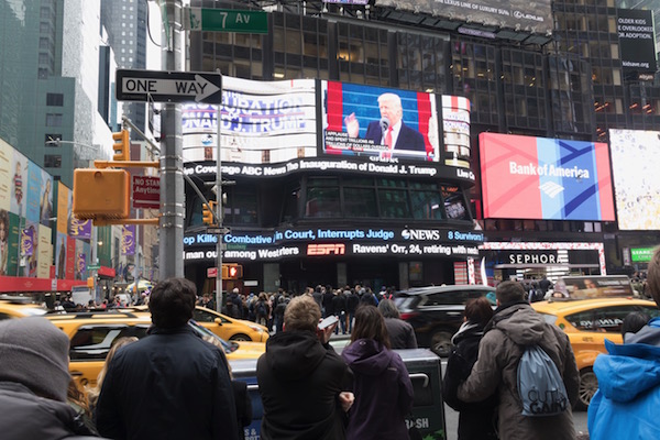 President Trump spoke about the “trillions and trillions of dollars” spent overseas, “while America’s infrastructure has fallen into disrepair and decay.” Photo by Caleb Caldwell.