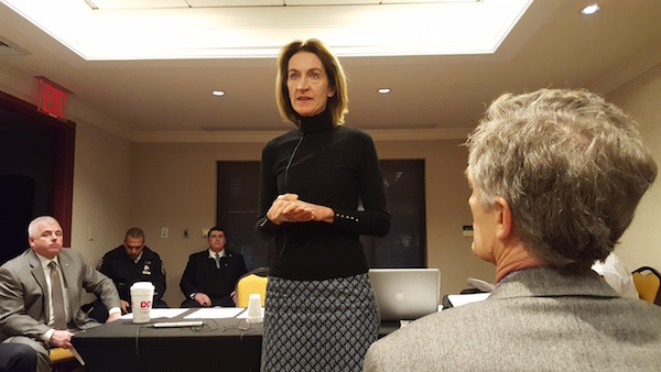 Midtown South Community Council to Focus on Improvement Initiatives 1 Sharon Jasprizza, director of community services for the council, spoke about an upcoming app to help the homeless. Photo by Dusica Sue Malesevic.