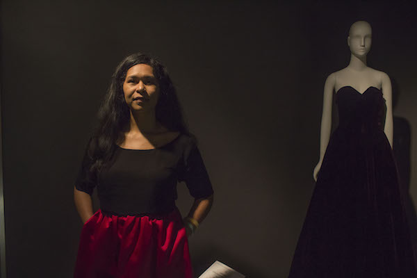 Ariele Elia, assistant curator of Costume and Textiles, organized the exhibition along with curatorial assistant Elizabeth Way (above). Photo by Naeisha Rose.