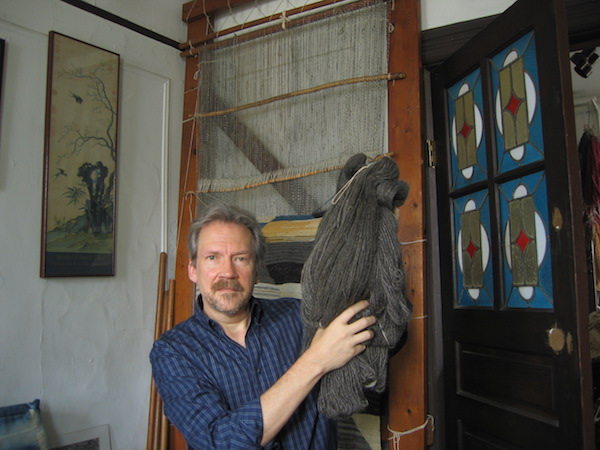 Bully for Bulbach: Block Association Honors Outgoing Leader 3 “I’m unusual in the field because I prize the natural colors of the wool,” said Bulbach, shown here holding handspun wool. Photo courtesy the artist.