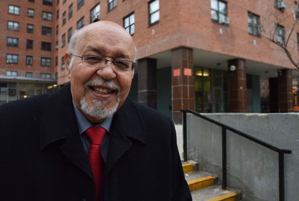 Victor González outside of the Rabbi Stephen Wise Towers on West 90th Street. | JACKSON CHEN