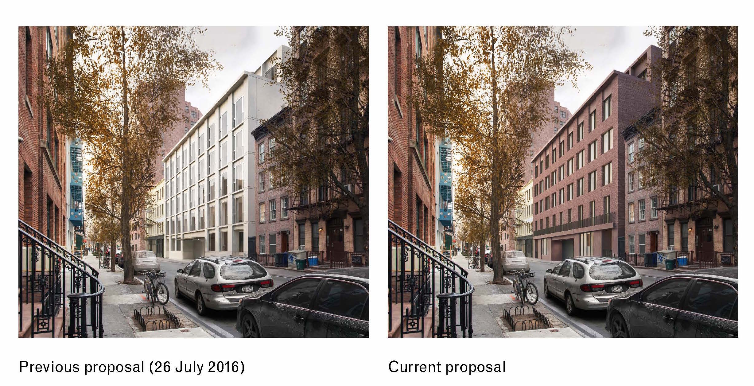 L.P.C. mocks new ‘Marriott’ design for 11 Jane St. building 3 Renderings showing a design for 11 Jane St. from this past July, left, and now, right. One major change is the facade material.