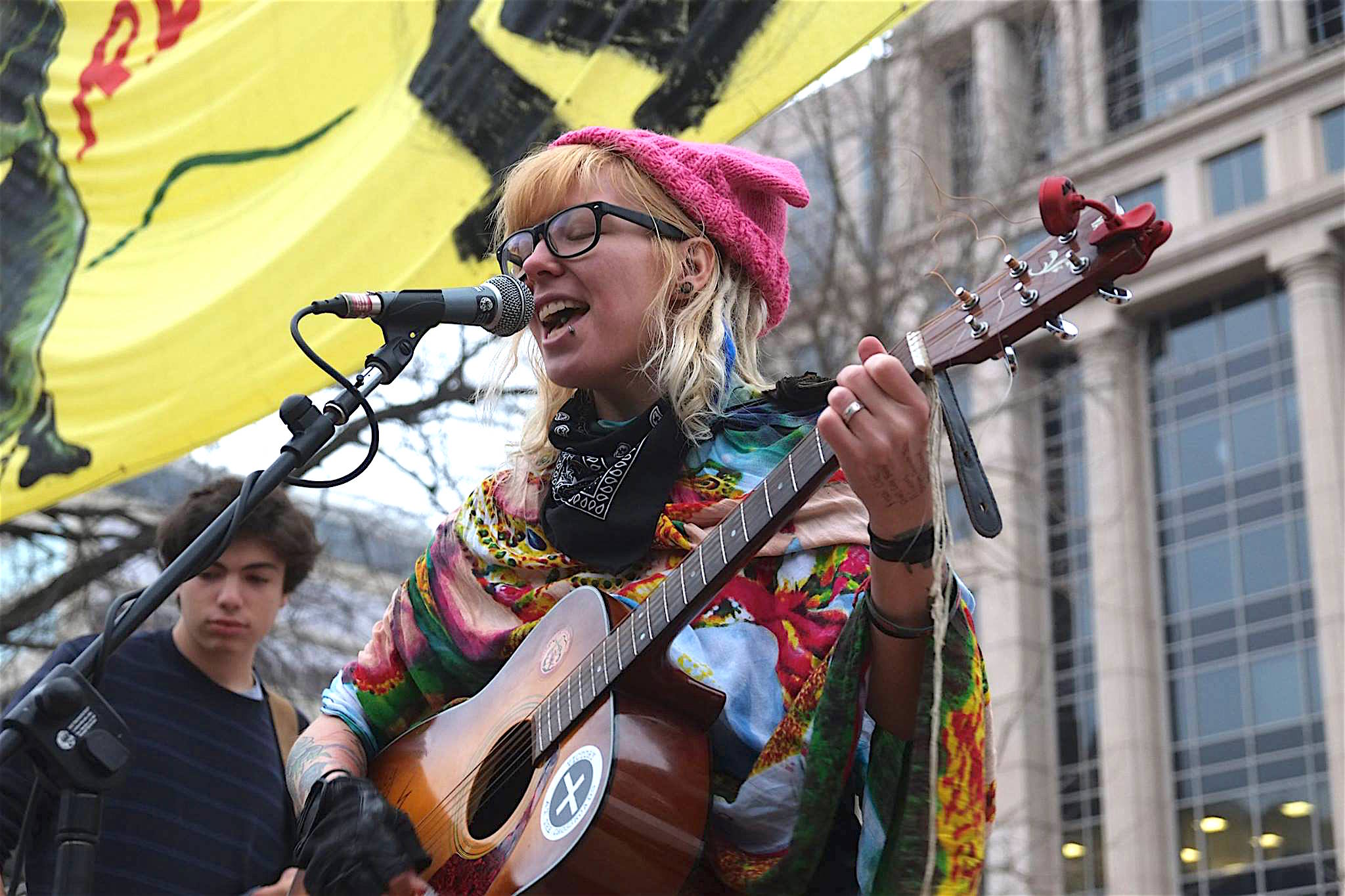 Trump gets blasted at anti-nuclear war protest 7 The musical lineup was yuuge.