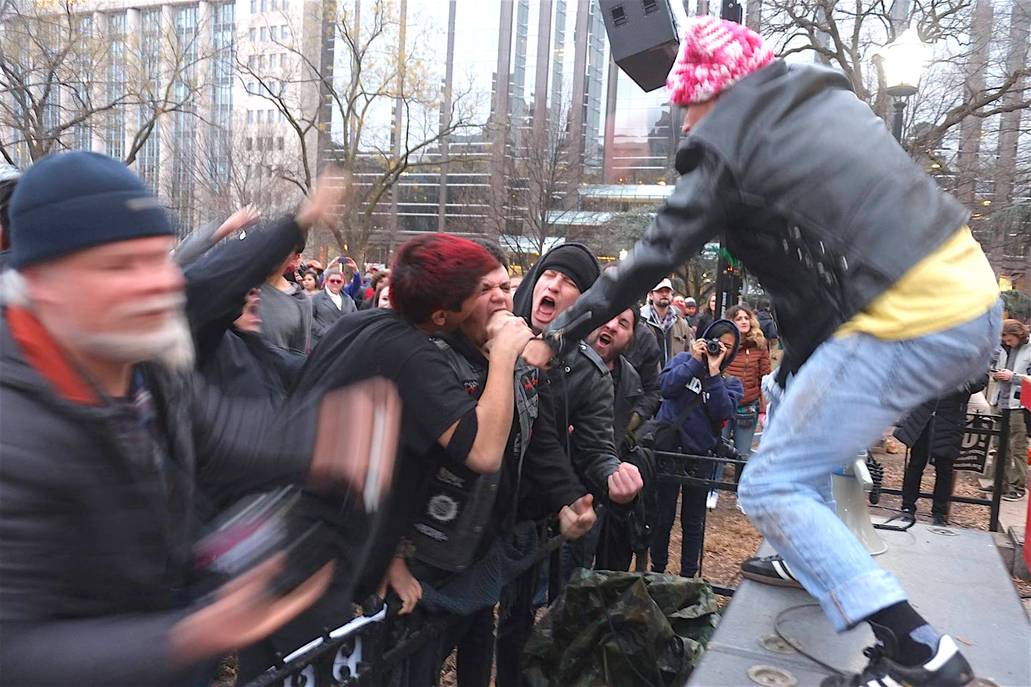 Trump gets blasted at anti-nuclear war protest 8 Getting hardcore.