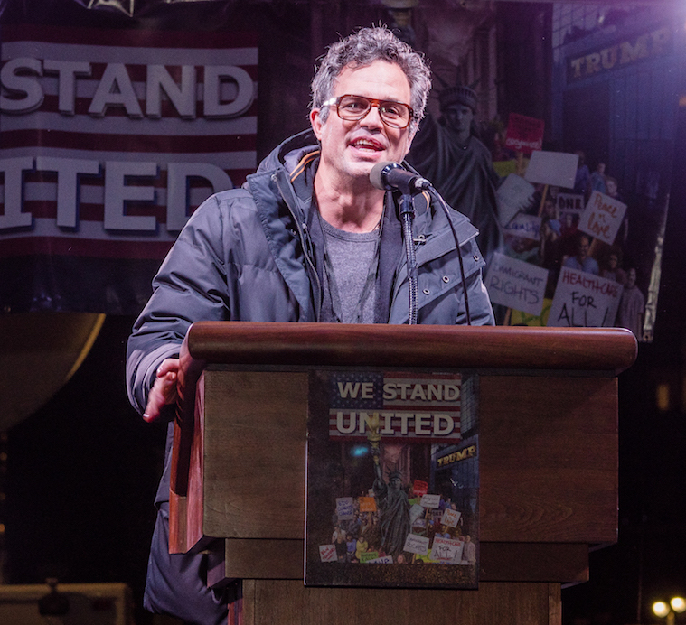Politically active actor Mark Ruffalo joined the call for resistance.