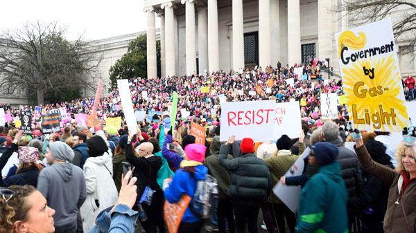 Huddled Mass of Humanity Jams DC at Women’s March 1 Crowds gathered near the West Building of the National Gallery of Art for the rally that preceded the massive march. | DONNA ACETO