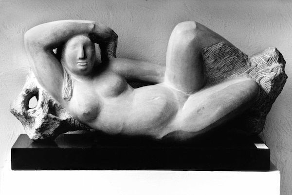 Lorrie Goulet puts her spirit in the stone 2 “Aurora in Limestone” (1971; 20x39x10; collection of Lee Hall of Northern Michigan University). Courtesy the artist.
