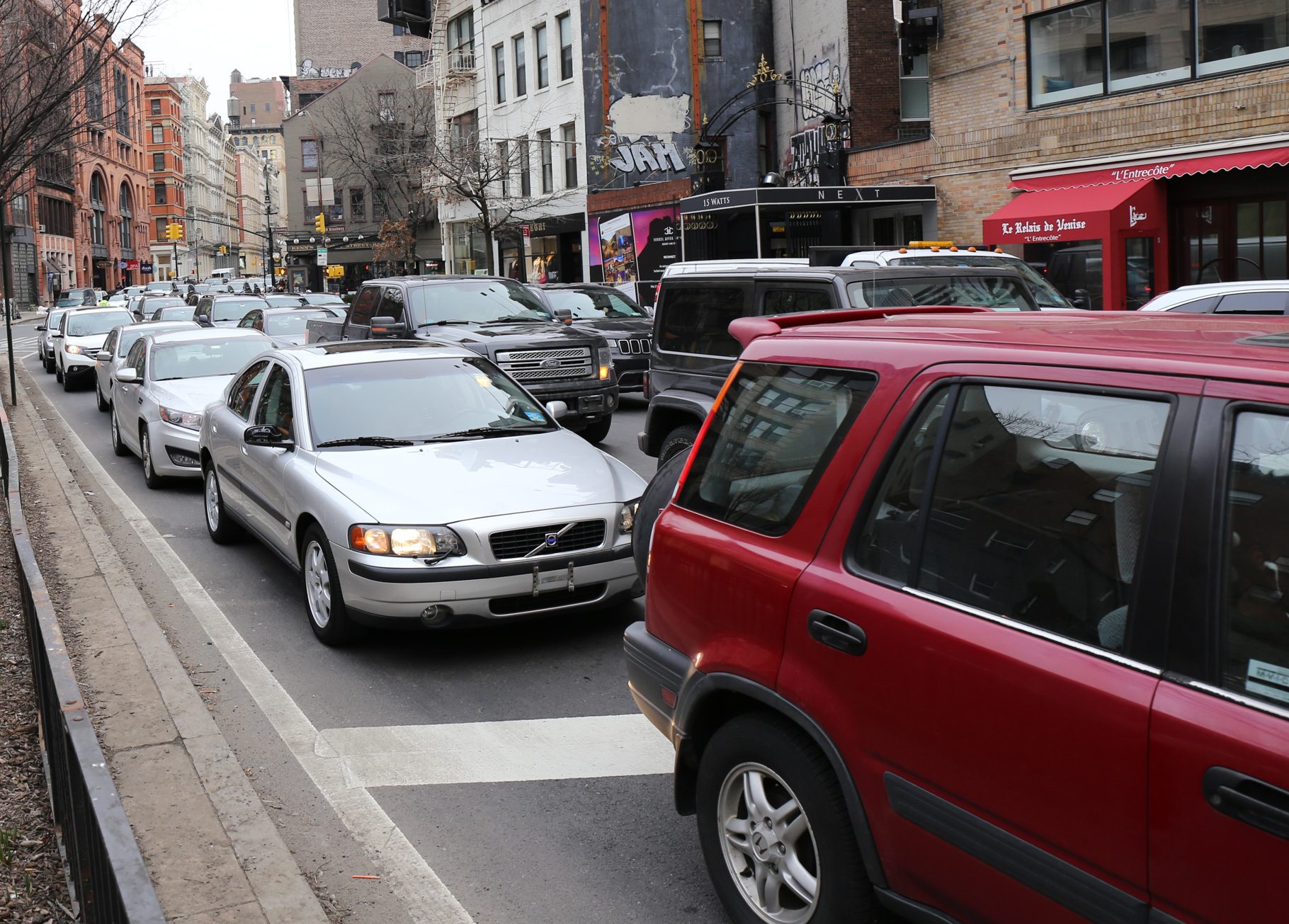 Staten Islanders moaned and groaned about bottlenecks at the Verrazano Bridge toll plaza so that they could get a one-way toll. The result is a daily backup on Broome St. Thanks a lot!