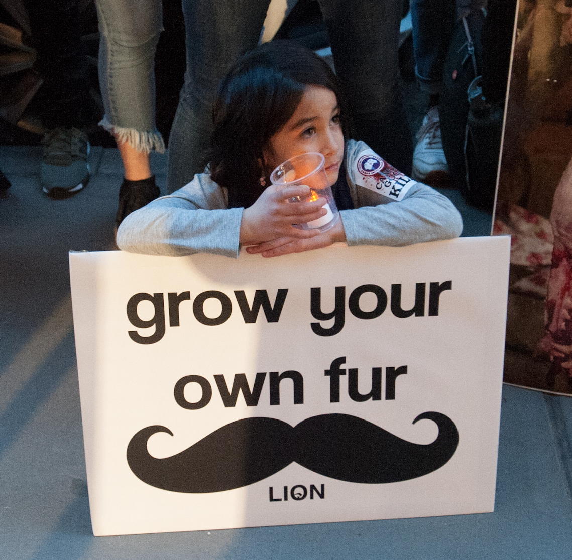 At the silent vigil outside the Soho Canada Goose store on Sat., Feb. 18, after the Anti-Fur March.