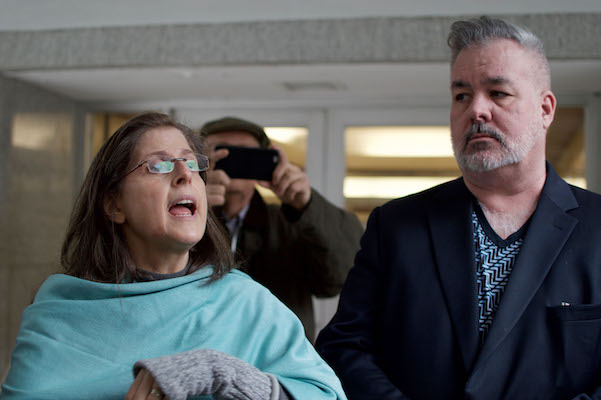 City Councilmember Helen Rosenthal and State Assemblymember Daniel O'DOnnell at a February 27 press conference announcing the Department of Finance's refusal to let a condo development go forward at 711 West End Avenue in its current form. | JACKSON CHEN