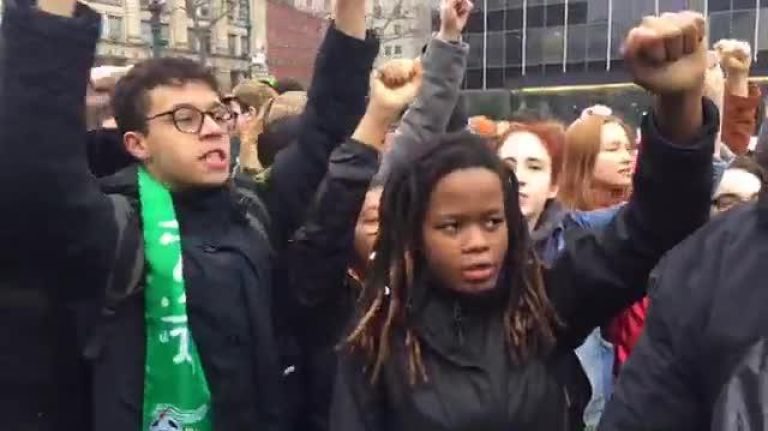 NYC students protest Trump policies in Foley Square