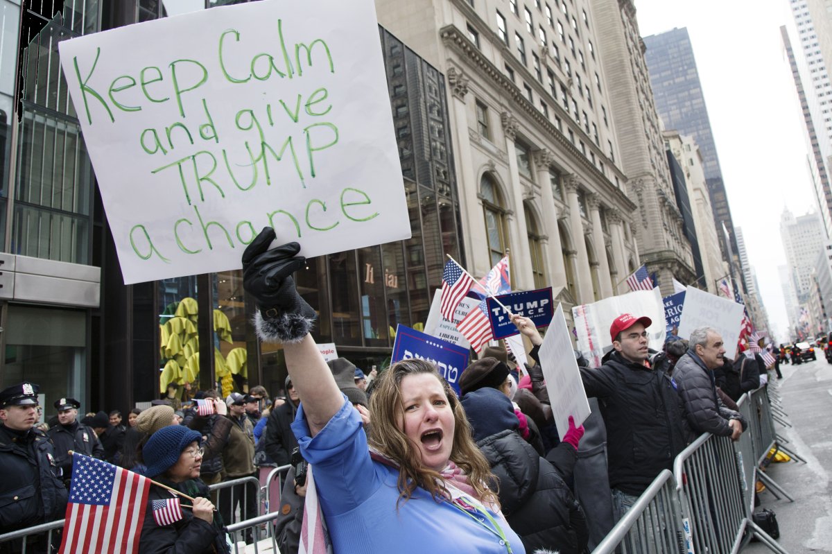 Pro Donald Trump’s rally near Trump Tower in New York’s 5th Avenue.