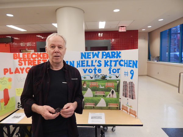 Fifteen Vie for Funding in Participatory Budgeting Process 8 JD Noland of CB4 believes that securing a park for the children of Hell’s Kitchen is crucial. Photo by Sean Egan.