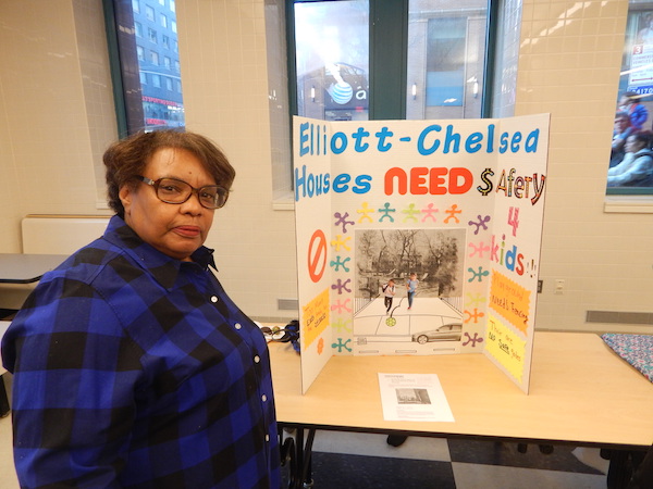 Fifteen Vie for Funding in Participatory Budgeting Process 5 Darlene Waters is concerned about the safety of the kids of Elliott-Chelsea Houses. Photo by Sean Egan.
