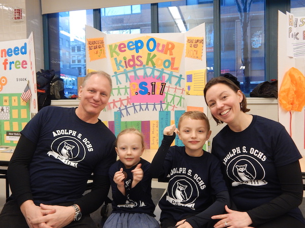 Fifteen Vie for Funding in Participatory Budgeting Process 2 Trevor Richardson, Laura Voss, and their children Julian and Eliza represented the effort to provide air conditioning to crucial areas of PS 111. Photo by Sean Egan.