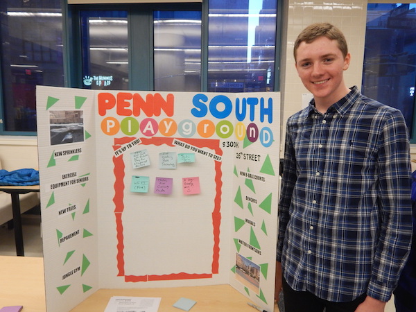 Fifteen Vie for Funding in Participatory Budgeting Process 4 CB4’s Liam Buckley spearheaded efforts to upgrade Penn South’s playground. Photo by Sean Egan.