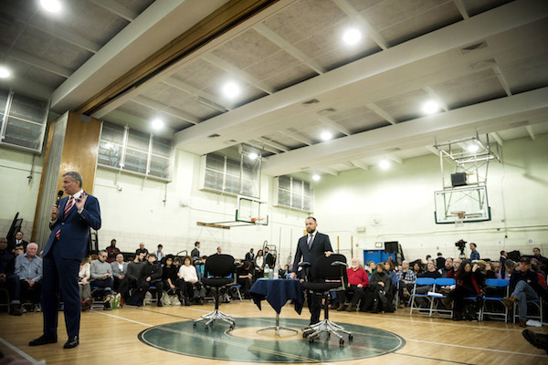 Mayor Bill de Blasio answered dozens of questions during a March 15 town hall. Photo by Ed Reed, Mayoral Photo Office.