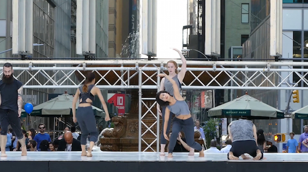 “Cardboard Stage,” finds 277 Dance Project in a dystopian society, prepared to take a stand. Photo courtesy 277 Dance Project.