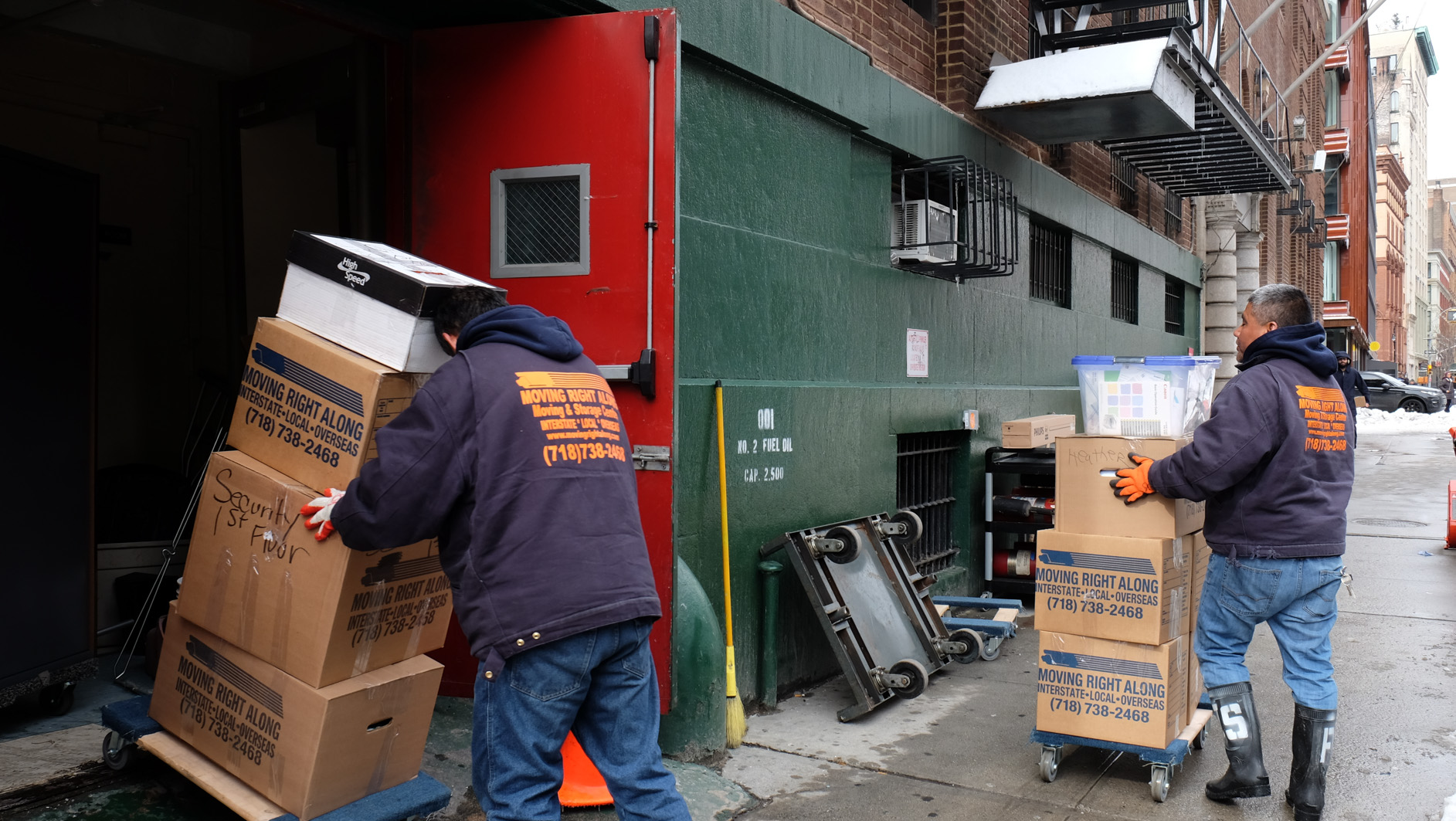 On Wed., March 15, movers were moving boxes out of 350 Lafayette St. The former women's shelter there has relocated to Brooklyn.