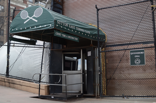 The entryway to the Sutton East tennis bubble in the Queensboro Oval. | JACKSON CHEN