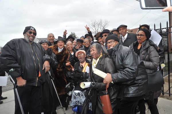 Childhood friends of Timothy Caughman gathered to celebrate his life. | NAT VALENTINE