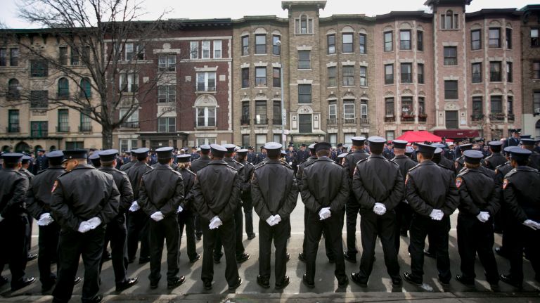 Hundreds assembled Saturday, March 25, 2017, for the funeral of FDNY EMT Yadira Arroyo at St. Nicholas of Tolentine Roman Catholic Church on University Avenue in the Bronx. 
